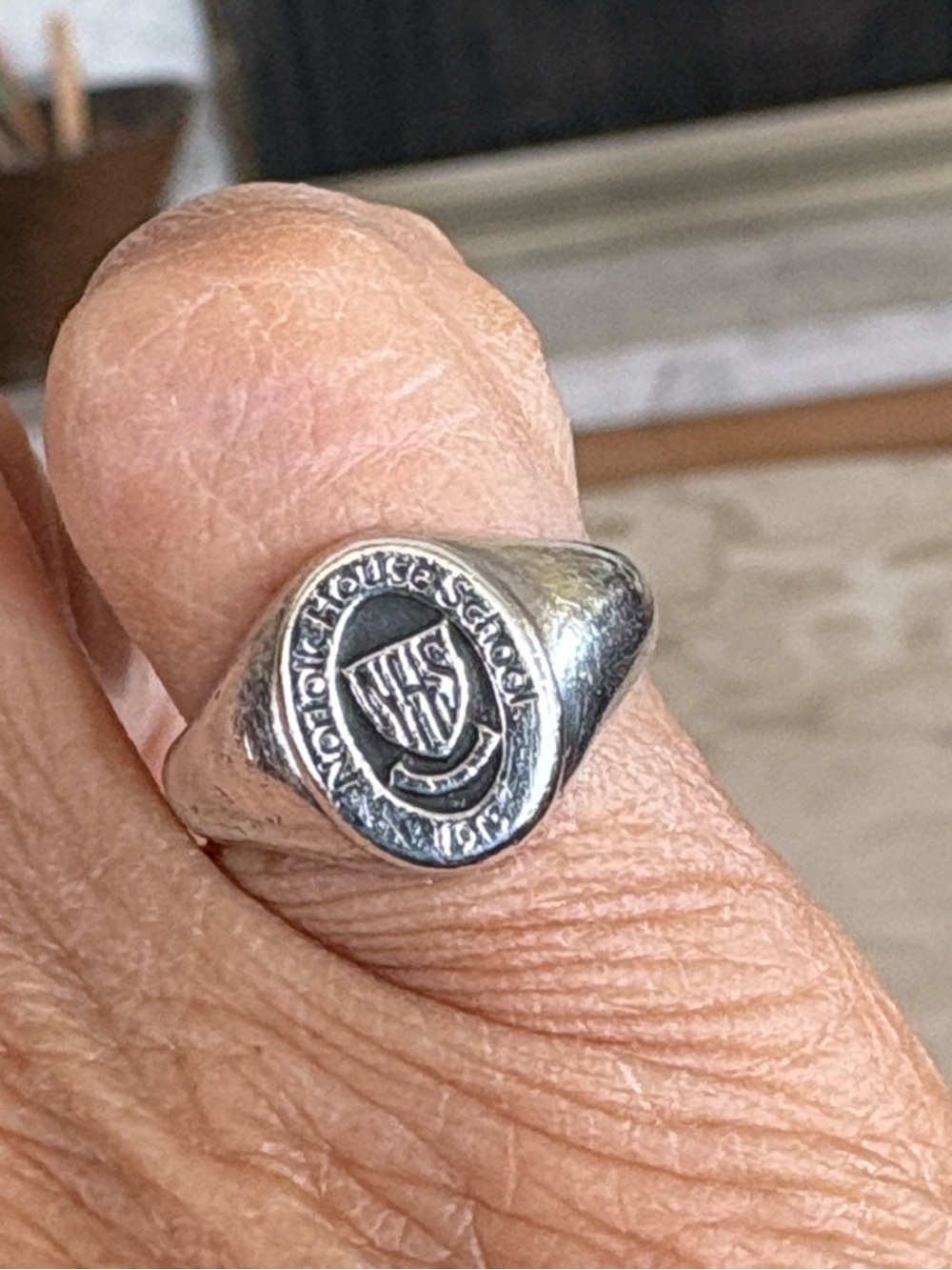 Vintage Norfolk House School 1913 Sterling Silver Signet Ring – Size 6 – 5.29g